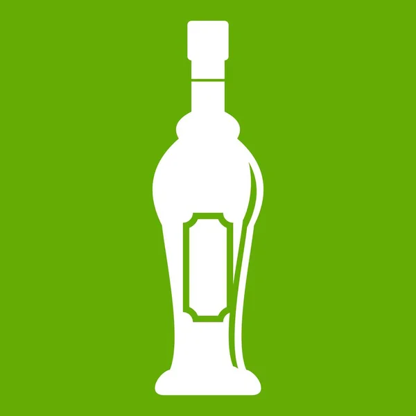 Зеленая икона бутылки с алкоголем — стоковый вектор