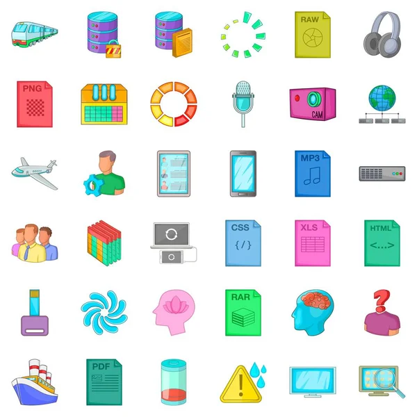 Mikrofon Icons set, karikatür tarzı