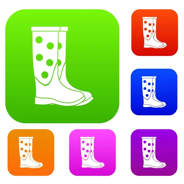 Rubber boots set collection — Stock Vector