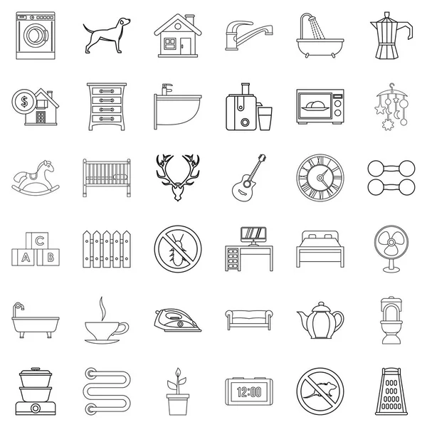 Duş Icons set, anahat stili