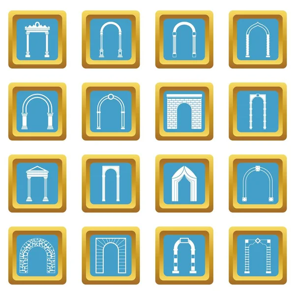 Arch set icons azure — Stock Vector