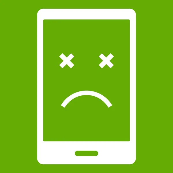 Icône de téléphone mort vert — Image vectorielle