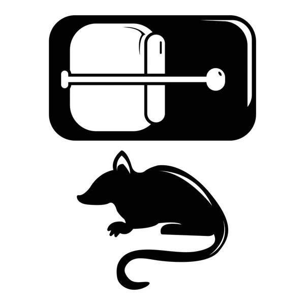 Muizenval pictogram, eenvoudige zwarte stijl — Stockvector