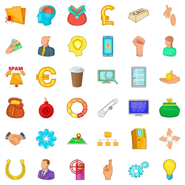 Şirket Icons set, karikatür tarzı