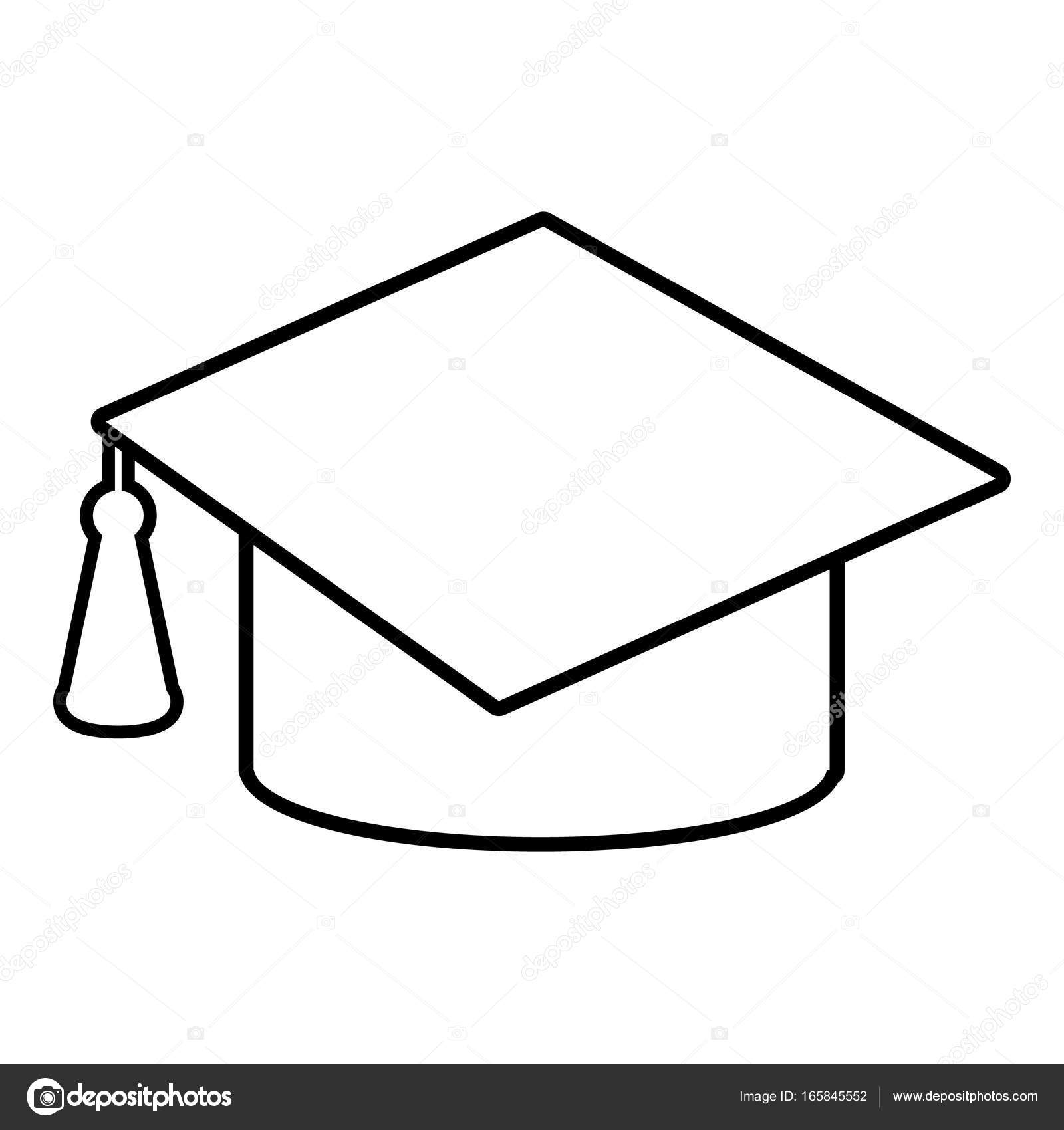 Download Graduation cap icon, outline line style — Stock Vector ...