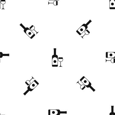Şarap ve cam sorunsuz siyah desen