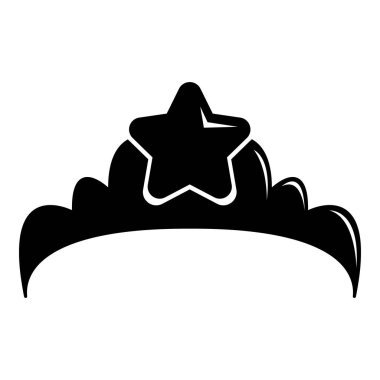 Küçük Prenses tacı simge basit siyah stil