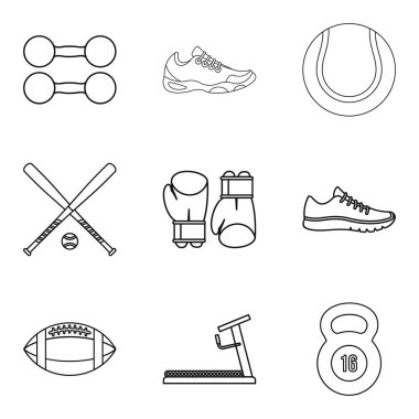 Bedensel Icons set, anahat stili