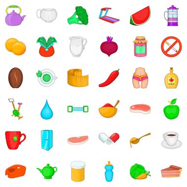 Sağlık Icons set, karikatür tarzı