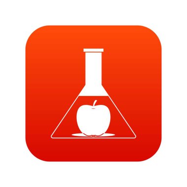 Test şişesi elma simgesi dijital kırmızı