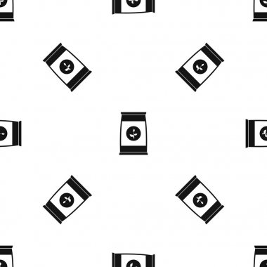 Çiçek tohumları paket desen sorunsuz siyah