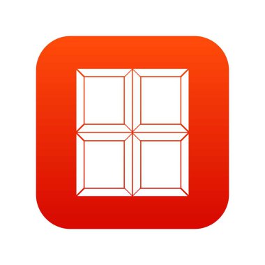 Çikolata parçası simgesi dijital kırmızı