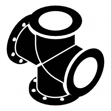 Boru su simgesi, basit siyah stil çapraz