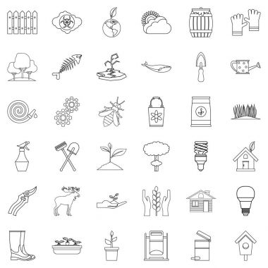 Bitki Icons set, anahat stili