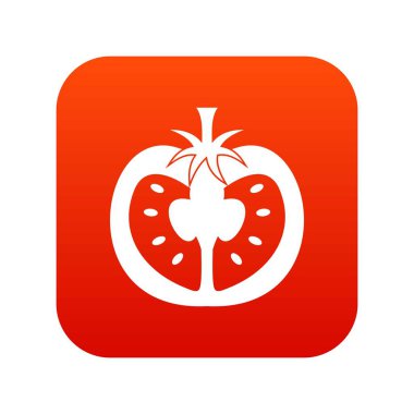 Yarım domates simgesi dijital kırmızı