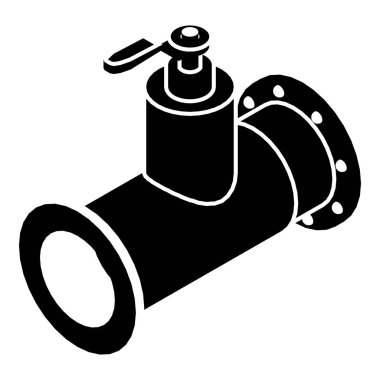 Boru su simgesi, basit siyah stil