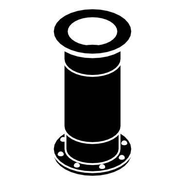 Kanalizasyon boru simgesi, basit siyah stil