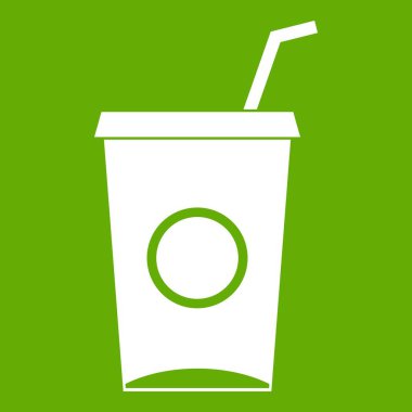 Kağıt bardak simgesi yeşil içecek