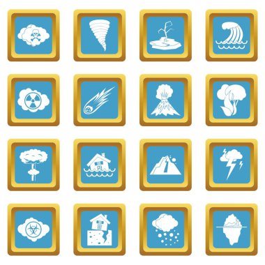 Doğal afet simgeler gök mavisi