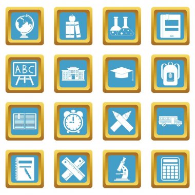 Okul simgeler gök mavisi