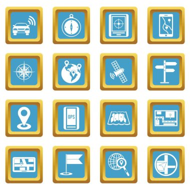 Gezinme simgeleri gök mavisi