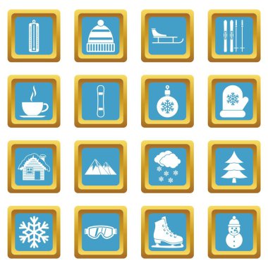 Kış simgeler gök mavisi