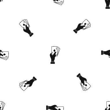 El tutma iskambil sorunsuz siyah desen