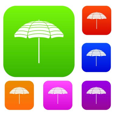 Plaj şemsiyesi koleksiyonu ayarla