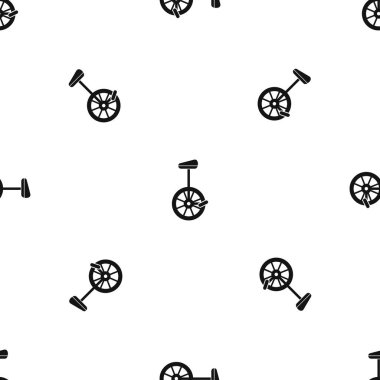 Tek tekerlekli sirk bisikletine desen sorunsuz siyah