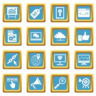 SEO simgeler gök mavisi