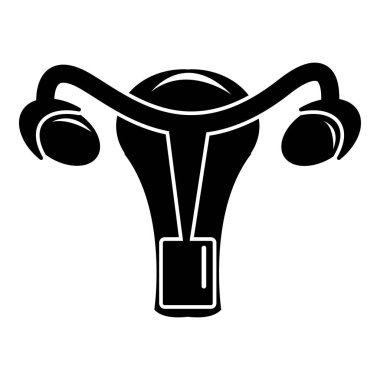 Dişi üreme organı simgesi, basit siyah stil