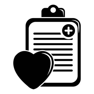 Hasta kartı simgesi, basit siyah stil