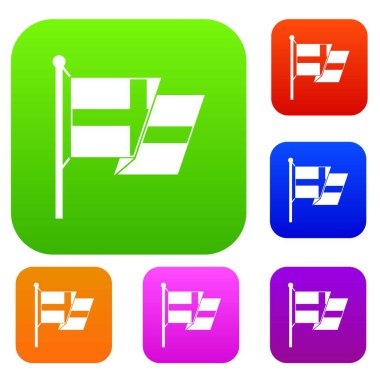 İsveç bayrağı koleksiyonu ayarla