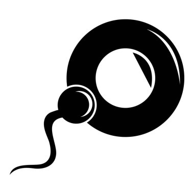 Fertilizasyon yumurta simgesi, basit siyah stil