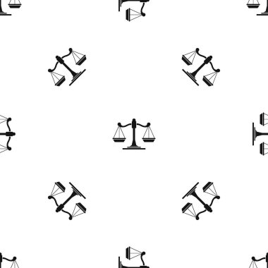 Adaletin terazisi sorunsuz siyah desen