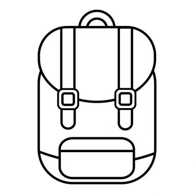 Sırt çantası simgesini, anahat çizgi stili