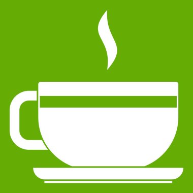 Çay Kupası ve fincan tabağı simgesi yeşil