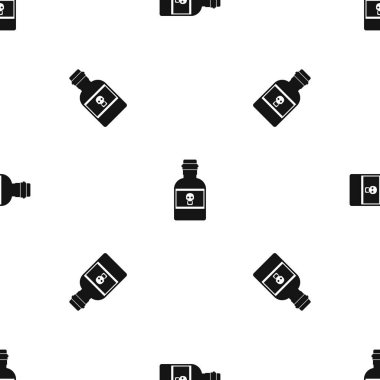 Zehir şişe desen sorunsuz siyah