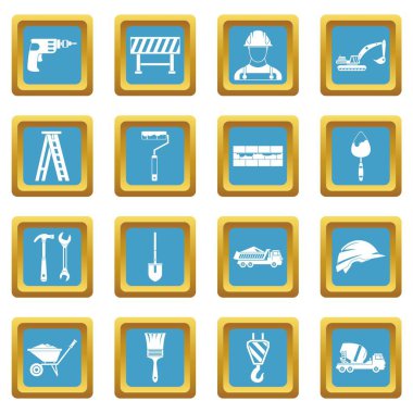 İnşaat simgeler gök mavisi