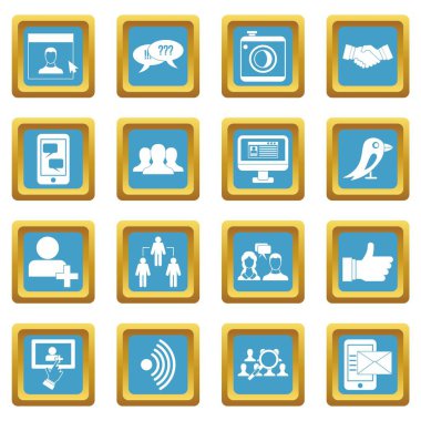 Sosyal ağ simgeleri gök mavisi