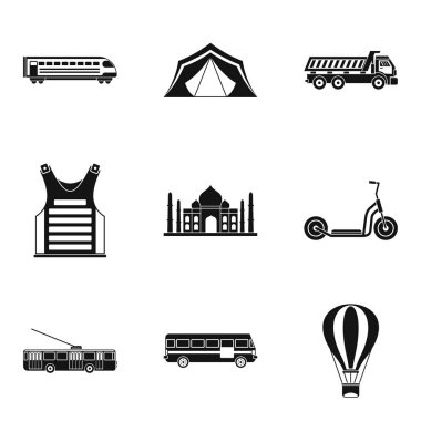 Hayat yelek Icons set, basit tarzı