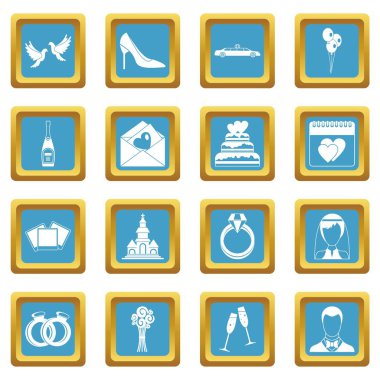 Düğün simgeler gök mavisi