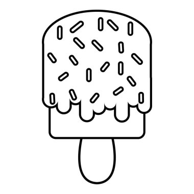 Sır dondurma simgesi, anahat çizgi stili