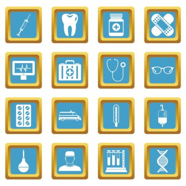 Tıp simgeler gök mavisi