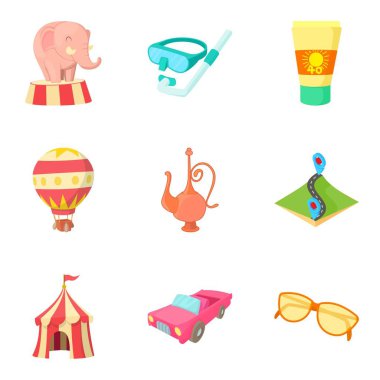 Deneyim Icons set, karikatür tarzı