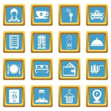 Otel simgeler gök mavisi