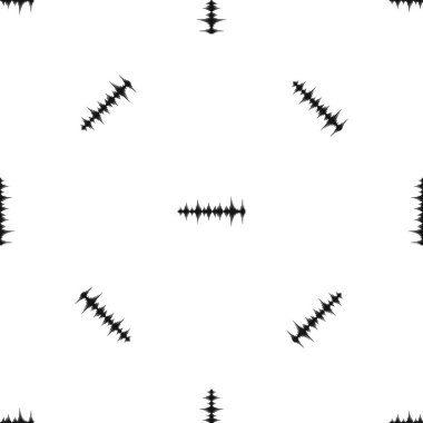 Müzik ses dalgaları sorunsuz siyah desen