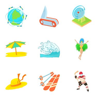 Girişim Icons set, karikatür tarzı