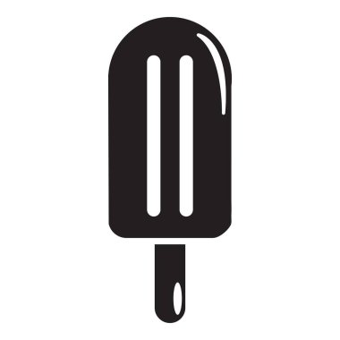 Çikolatalı dondurma simgesi, basit siyah stil