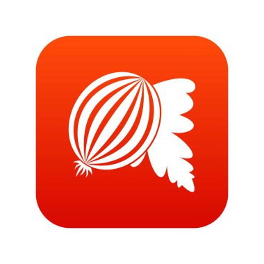 Bektaşi üzümü yaprakları simgesi dijital kırmızı